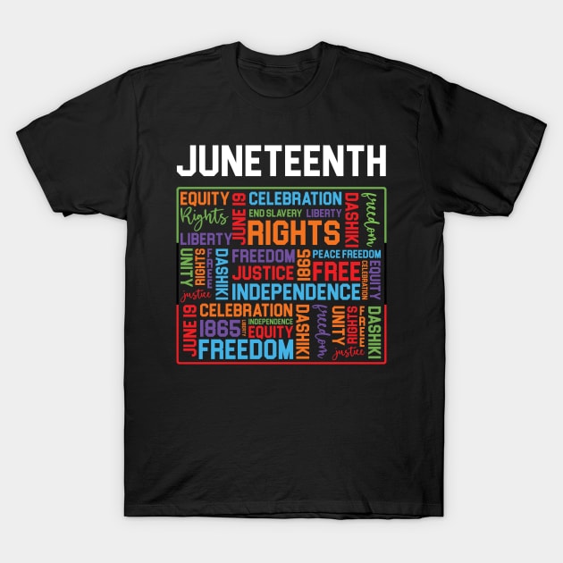 Juneteenth Words Black History American African Freedom Afro T-Shirt by anesanlbenitez